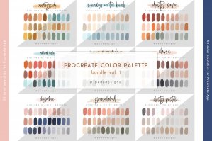 50 Procreate Color Palettes Bundle Vol 1