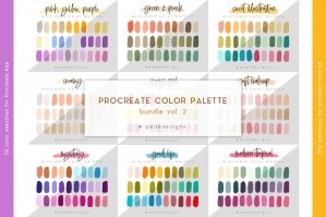 50 Procreate Color Palettes Bundle Vol 2