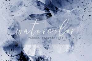 Watercolor Blue Rose Textures