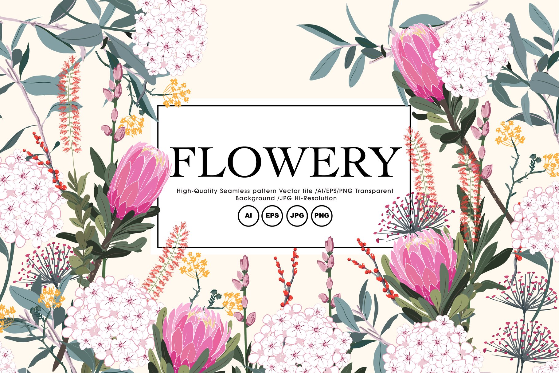 Flowery Seamless Pattern - Design Cuts