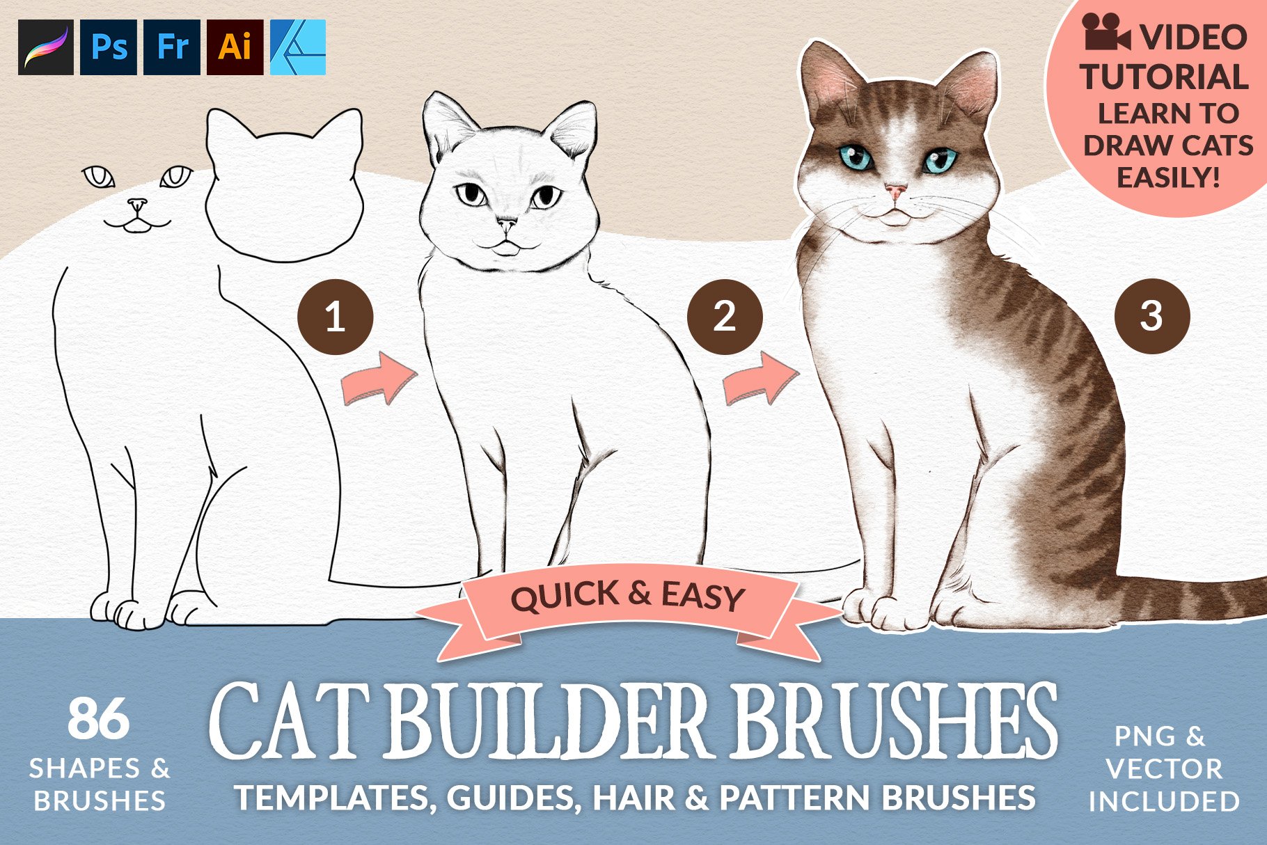 Cat Builder Brushes For Procreate