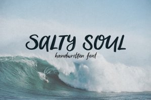 Salty Soul Handwritten Font Sea Ocean Summer Illustrations