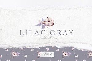 Lilac Gray Watercolor Collection
