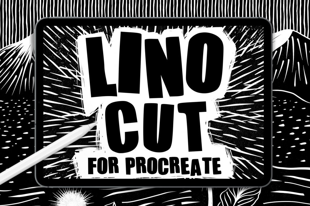 free linocut brushes procreate