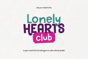 Lonely Hearts Club Fonts & Doodles