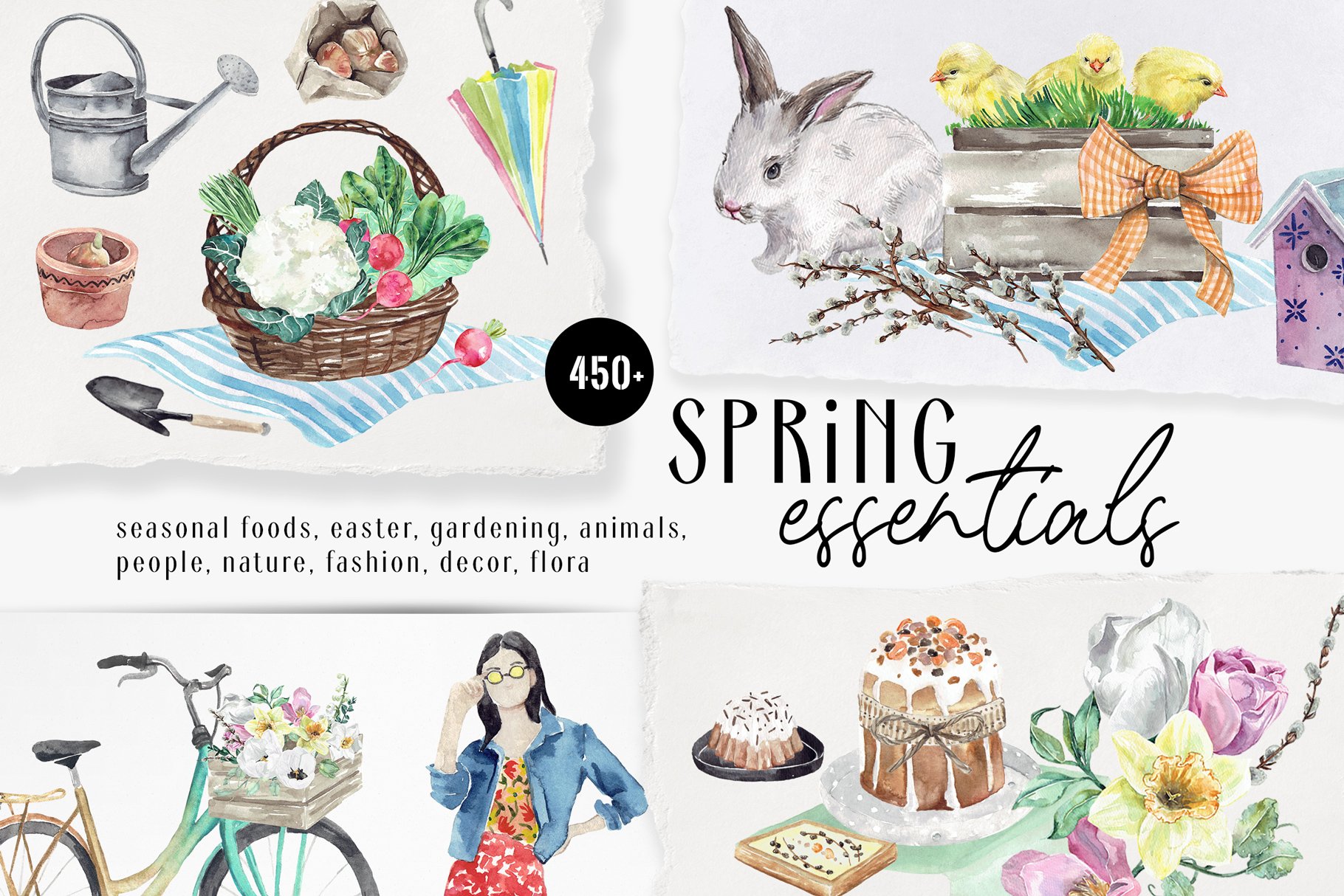 Spring Essentials Watercolor - Design Cuts