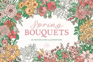 Spring Bouquet Vector Collection
