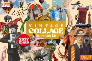 Vintage Collage Cutouts Kit: 2837 Elements