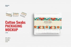 Cotton Swabs Pack Branding Mockup