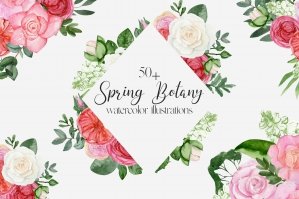 Spring Botany Watercolor Clipart