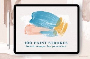 Paint Strokes Stamps For Procreate