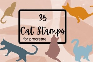 35 Cat Stamps For Procreate