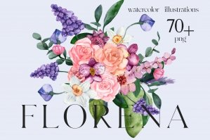 Florena Watercolor Floral Set
