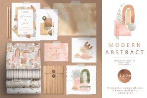 Watercolor Modern Abstract Set