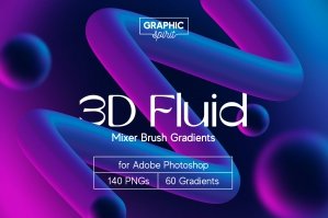 3D Fluid Mixer Brush Gradients For Adobe Photoshop
