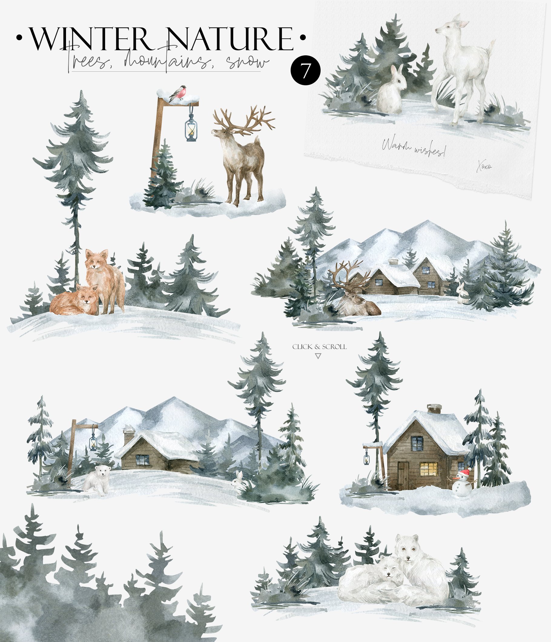 Winter Memories Watercolor Christmas - Design Cuts