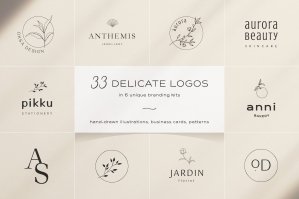 33 Delicate Logos | 6 Brand Kits