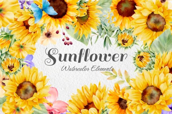 Sunflower Floral Cross Clipart - Design Cuts