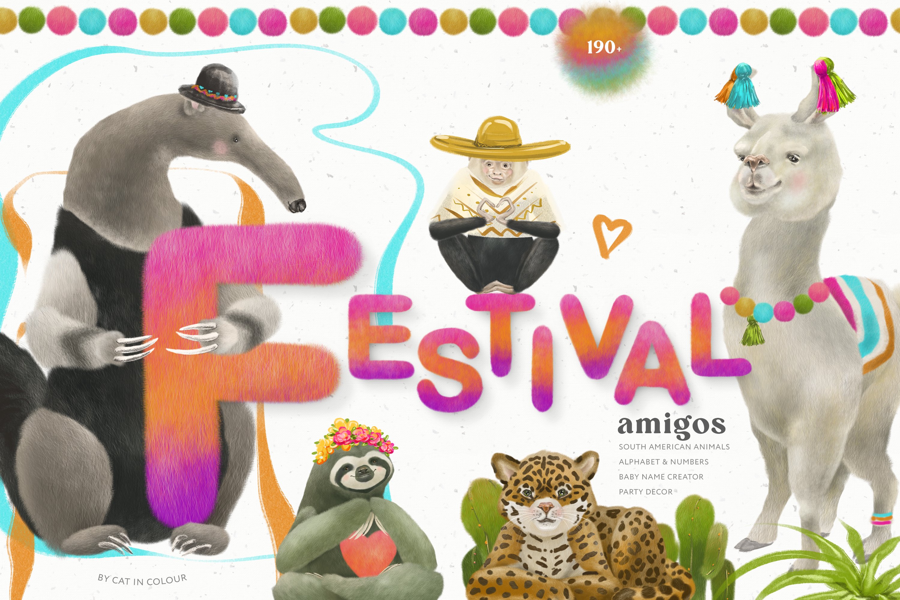 Amigos Festival South America Cute Animals Characters Creator - Design Cuts