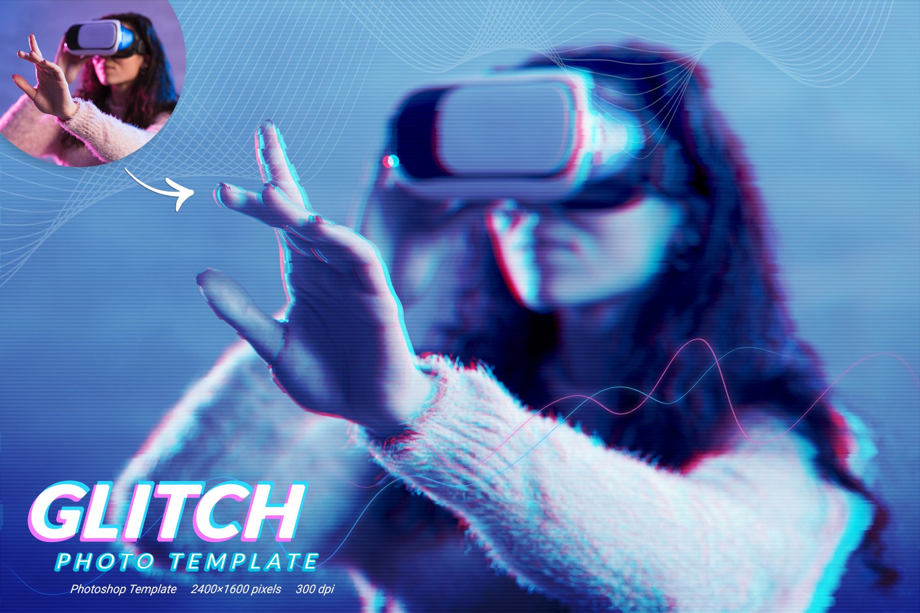 Glitch Photo Template 2 - Design Cuts