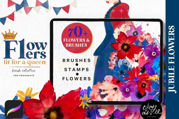 William Morris Procreate Stamp Brushes - Flower Stamps Kit