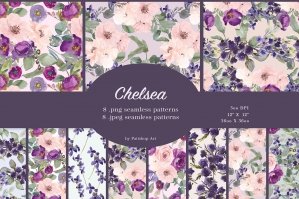 Blush Purple Seamless Pattern Set