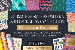 Ultimate Seamless Pattern & Illustration Collection - Floral, Geometric, Abstract & Hand Drawn