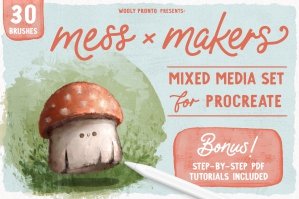 Mess Makers: Mixed Media Brushes For Procreate