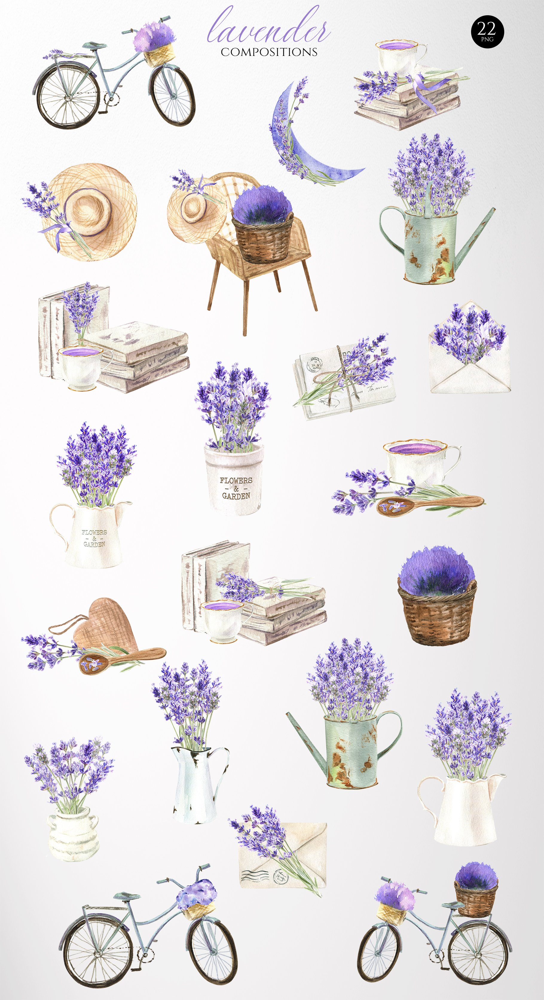 Lavender Story | Watercolor Set - Design Cuts