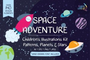 Space Adventure Children's Illustration Kit