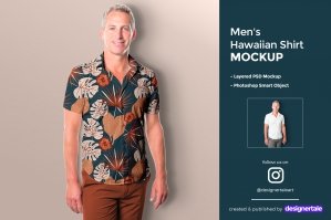 Men’s Hawaiian Shirt Mockup