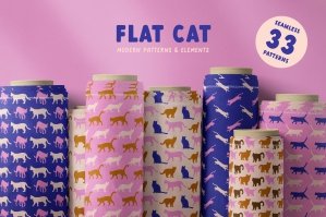 Flat Cat Modern Patterns