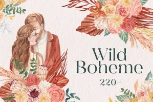 Wild Boheme Love Wedding Watercolor