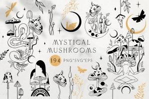 Mystical Mushrooms - Graphic Kit