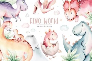 Dino World Cute Dinosaur Set