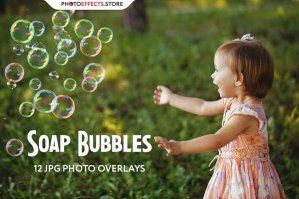 12 Soap Bubbles Photo Overlays
