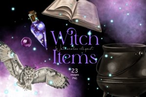 Watercolor Witch Items