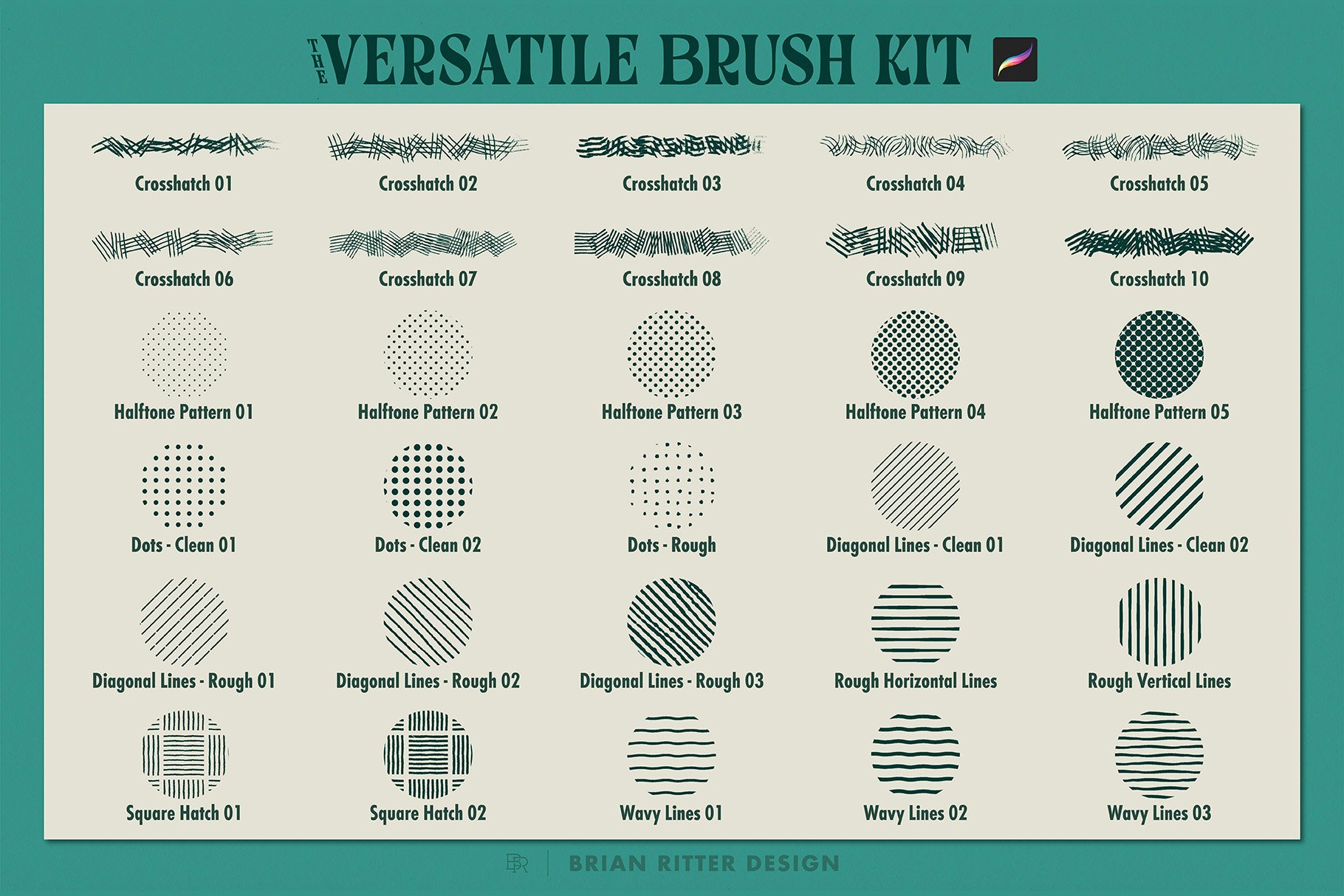 Versatile Brush Kit For Procreate - Design Cuts