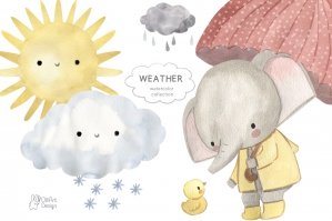 Weather Watercolor Clipart