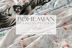 Bohemian Seamless Patterns Set