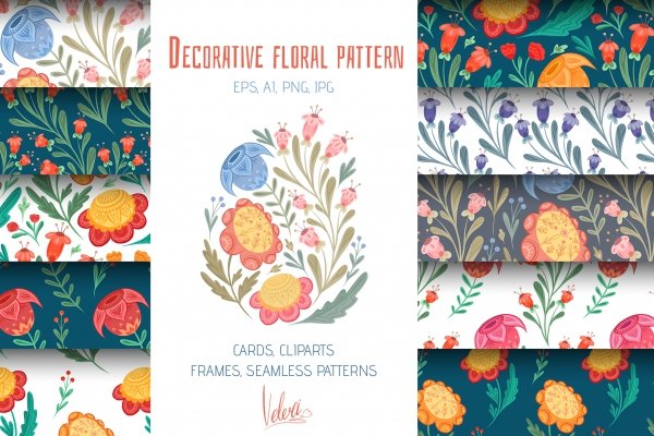 Wild herbs pattern by Veleri on Dribbble