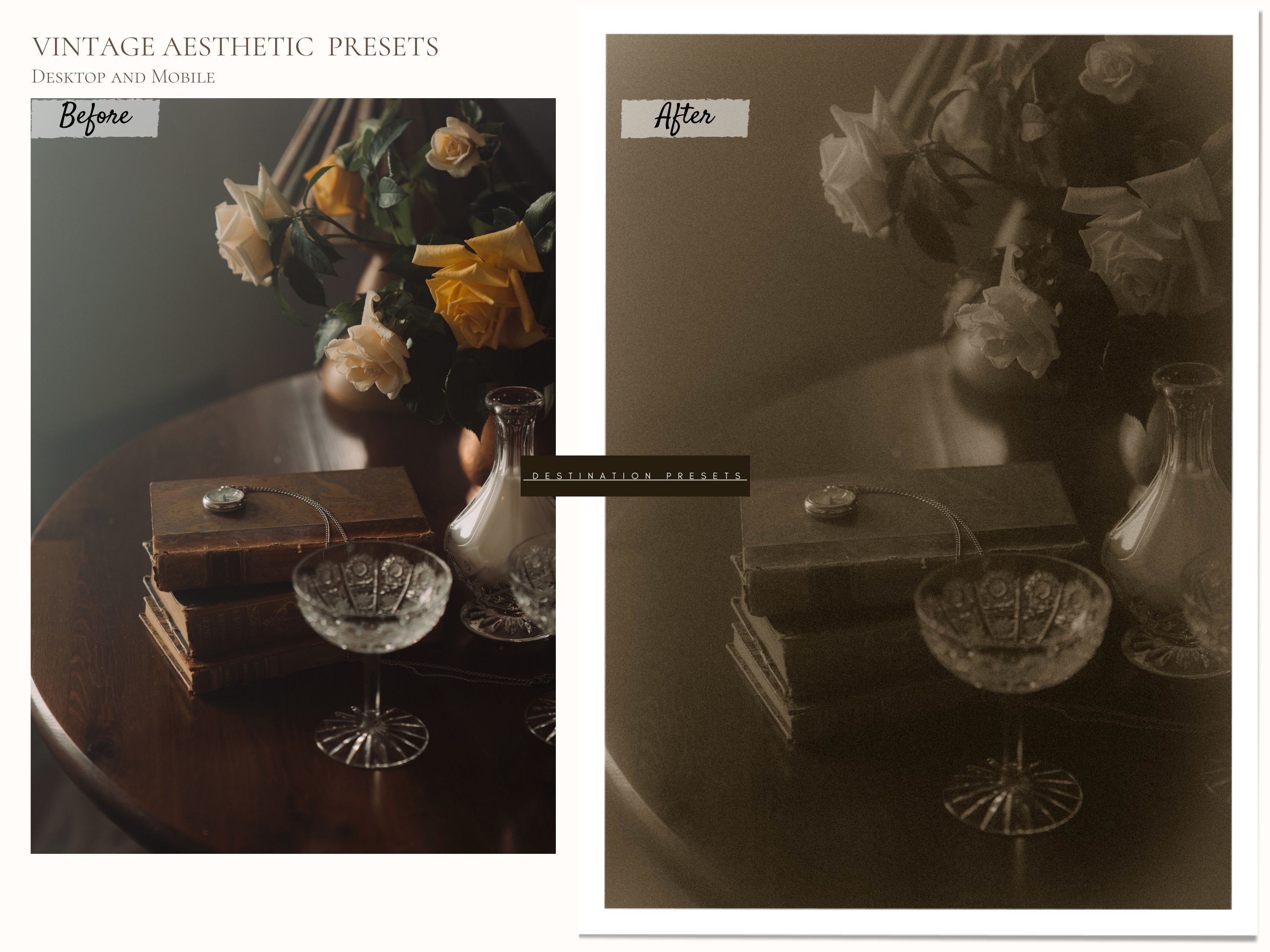 Sepia Vintage Aesthetic Lightroom Presets Collection - Design Cuts