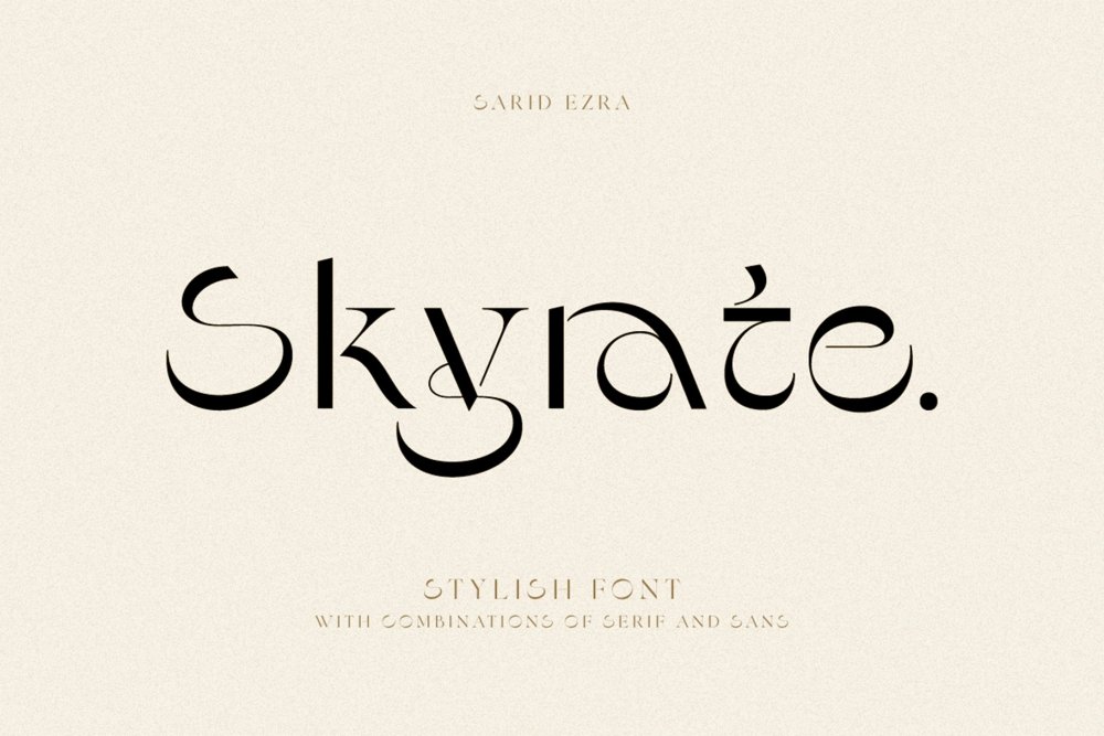 Skyrate - Stylish Font - Design Cuts