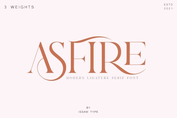 Asfire – Elegant Ligature Serif Font - Design Cuts
