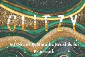 Glitzy Glitter & Metallic Brushes For Procreate