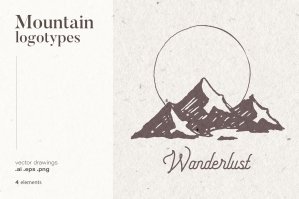 Hand Drawn Mountain Logos