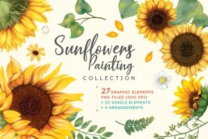 Sunflowers Painting Png Clipart Collection