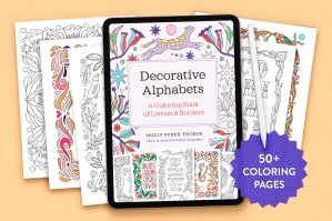 Decorative Alphabets Lettering Practice & Coloring Pages