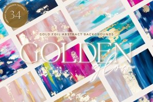 Golden Glow Abstract Backgrounds