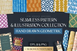 Seamless Patterns & Illustrations - Hand Drawn Geometric
